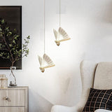 BAMDECOR LED Modern Bedroom Bedside Creative Butterfly Hanging Chandelier Light Fixtures for Stairs Nordic Decoration - Side View