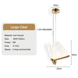 BAMDECOR LED Modern Bedroom Bedside Creative Butterfly Hanging Chandelier Light Fixtures for Stairs Nordic Decoration - Rear View