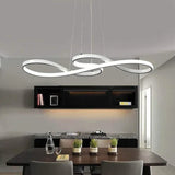 BAMDECOR A022 Modern Designer Infinity LED Chandelier Island Ceiling Pendant Light (120/150cm-Silver) - Front View