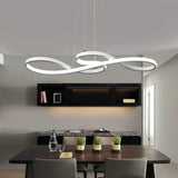 BAMDECOR A022 Modern Designer Infinity LED Chandelier Island Ceiling Pendant Light (120/150cm-Silver) - Side View
