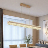 BAMDECOR A122 Nordic Long Dual Linear Dimmable Acrylic Kitchen Dining Table Pendant Light Minimalist Modern Lighting (Coffee) - Top-Down View