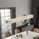 BAMDECOR A122 Nordic Long Dual Linear Dimmable Acrylic Kitchen Dining Table Pendant Light Minimalist