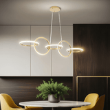 BAMDECOR A180 Nordic Golden Circles Kitchen Dining Table Pendant Light Minimalist Modern Lighting - Top-Down View