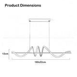 BAMDECOR A202 Modern LED Linear Pendant Lights with Dimmable LED (160cm/180cm-Black) 1.5 Meters - 45-Degree Angle