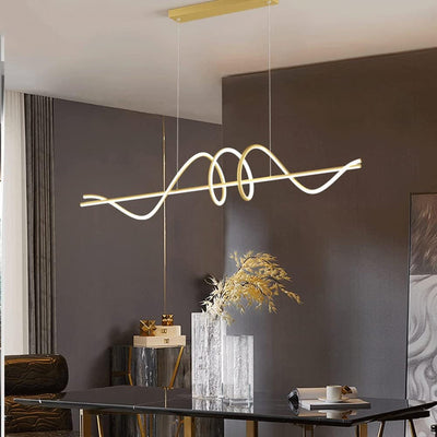 BAMDECOR A202 Modern LED Linear Pendant Lights with Dimmable LED 160cm