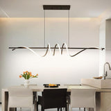 BAMDECOR A202 Modern LED Linear Pendant Lights with Dimmable LED (160cm/180cm-Black) 1.8 Meters - Top-Down View