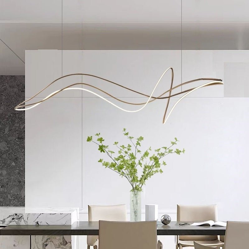 BAMDECOR A203 1.6m Modern Minimalist pendant lights for home decoration ceiling pendant light (Gold)