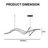 BAMDECOR A203 1.8m Modern minimalist pendant lights for home decoration ceiling pendant light (Black)