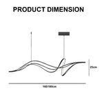 BAMDECOR A203 1.8m Modern minimalist pendant lights for home decoration ceiling pendant light (Black)