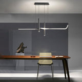 BAMDECOR A206 Modern Black Scandinavian Pendant Light Table Dining Room Living Room Pendant Lighting 1.2 Meters - Side View