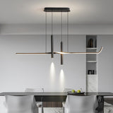 BAMDECOR A206 Modern Black Scandinavian Pendant Light Table Dining Room Living Room Pendant Lighting 1.5 Meters - Front View