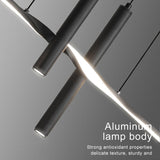 BAMDECOR A206 Modern Black Scandinavian Pendant Light Table Dining Room Living Room Pendant Lighting 1.5 Meters - Side View