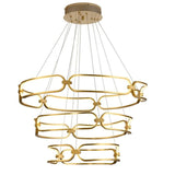 BAMDECOR A209 Colette Ceiling Chandelier Led Modern Circular Art Aluminum Light Fixture for Living Room Bedroom Indoor Decor(3 Rings) - Top-Down View