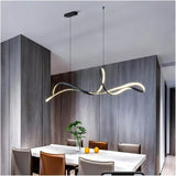 BAMDECOR A210 Modern LED Linear Pendant Lights with Dimmable LED and Adjustable Hanging Length 150cm -Black - Front View
