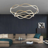 BAMDECOR A212/2 Modern Wavy Art Aluminum Light Fixture for Living Room Bedroom Indoor Decor - Top-Down View