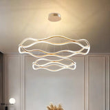 BAMDECOR A212/2 Modern Wavy Art Aluminum Light Fixture for Living Room Bedroom Indoor Decor - 45-Degree Angle