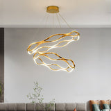 BAMDECOR A212/2 Modern Wavy Art Aluminum Light Fixture for Living Room Bedroom Indoor Decor - Close-Up Angle