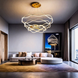 BAMDECOR A212/3 Modern Wavy Art Aluminum Light Fixture for Living Room Bedroom Indoor Decor - Top-Down View