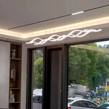 BAMDECOR A2569 1.5m Antizer Nordic Minimalist Wave Long Pendant Light (Black) - Side View