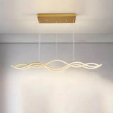 BAMDECOR A2569 1.5m Antizer Nordic Minimalist Wave Long Pendant Light (Gold) - Front View
