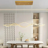 BAMDECOR A2569 1.5m Antizer Nordic Minimalist Wave Long Pendant Light (Gold) - Side View