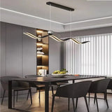 BAMDECOR A2575 Modern Design Linear LED Ceiling Light for Dining Room Office Kitchen Living Room (Black)BAMDECOR A2575 Modern Design Linear LED Ceiling Light for Dining Room Office Kitchen Living Room (Black)