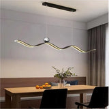 BAMDECOR A2575 Modern Design Linear LED Ceiling Light for Dining Room Office Kitchen Living Room (Black)BAMDECOR A2575 Modern Design Linear LED Ceiling Light for Dining Room Office Kitchen Living Room (Black) - Front View
