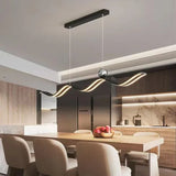 BAMDECOR A2575 Modern Design Linear LED Ceiling Light for Dining Room Office Kitchen Living Room (Black)BAMDECOR A2575 Modern Design Linear LED Ceiling Light for Dining Room Office Kitchen Living Room (Black) - Side View