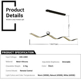 BAMDECOR A2575 Modern Design Linear LED Ceiling Light for Dining Room Office Kitchen Living Room (Black)BAMDECOR A2575 Modern Design Linear LED Ceiling Light for Dining Room Office Kitchen Living Room (Black) - Rear View