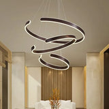 BAMDECOR AD2573 3 Round Rings C Shape Ceiling Light Chandeliers (Matte Black) - Side View