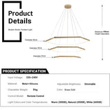 BAMDECOR AD2582/3 Modern LED Chandelier, Hexagonal Rings Ceiling Lighting Contemporary Chandeliers (3 Rings-Gold) - 45-Degree Angle