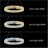 BAMDECOR C3319 Modern Crystal Chandeliers Lighting Fixtures Contemporary Round Chandelier Lighting Fixtures Crystal Pendant Ceiling Lights(Gold-80cm) - Rear View