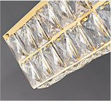 BAMDECOR C3332/L Linear Luxury Crystal Chandelier Modern LED Crystal Chandelier LED Ring Pendant Light Stainless Steel Ceiling Lamp Hanging Lights,for Dining Living Room (Gold) - 45-Degree Angle