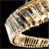 BAMDECOR C3342/1 Modern Crystal Chandeliers Lighting Fixtures Contemporary Wave Chandelier Lighting Fixtures Crystal Pendant Ceiling Lights for Living Room (Gold) - 45-Degree Angle