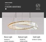 BAMDECOR C3342/2 Modern Crystal Chandeliers Lighting Fixtures Contemporary Wave Chandelier Lighting Fixtures Crystal Pendant Ceiling Lights for Living Room (Gold) - 45-Degree Angle