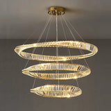 BAMDECOR C3342/3 Modern Crystal Chandeliers Lighting Fixtures Contemporary Wave Chandelier Lighting Fixtures Crystal Pendant Ceiling Lights for Living Room (Gold) - Side View