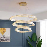 BAMDECOR C3342/3 Modern Crystal Chandeliers Lighting Fixtures Contemporary Wave Chandelier Lighting Fixtures Crystal Pendant Ceiling Lights for Living Room (Gold) - Top-Down View