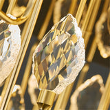 BAMDECOR C3345 Modern Luxury Crystal-leaf Chandelier LED Fashion Creativity Pendant Ceiling Lights(60cm-Gold) - Side View