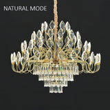 BAMDECOR C3347 Modern Luxury Crystal-leaf Chandelier LED Fashion Creativity Pendant Ceiling Lights(60cm-Gold) - 45-Degree Angle