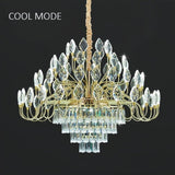 BAMDECOR C3347 Modern Luxury Crystal-leaf Chandelier LED Fashion Creativity Pendant Ceiling Lights(80cm-Gold)