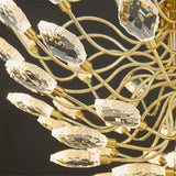 BAMDECOR C3348 Modern Luxury Crystal-leaf Chandelier LED Fashion Creativity Pendant Ceiling Lights(60cm-Gold) - 45-Degree Angle