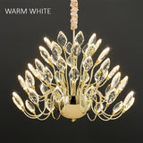 BAMDECOR C3349/1 Modern Luxury Crystal-leaf Chandelier LED Fashion Creativity Pendant Ceiling Lights(80cm-Gold) - 45-Degree Angle