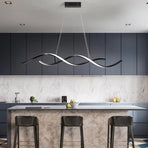 BAMDECOR A24122 Modern Minimalist Black Pendant Light Adjustable LED Chandelier for Dining Room and Bar
