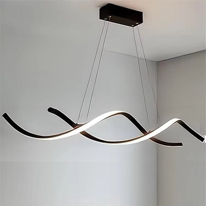BAMDECOR A24122 Modern Minimalist Black Pendant Light Adjustable LED Chandelier for Dining Room and Bar