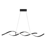 BAMDECOR A24122 Modern Minimalist Black Pendant Light Adjustable LED Chandelier for Dining Room and Bar