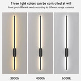 BAMDECOR Modern Minimalist Wall Light Long Tube LED Black Bedside Sconces Wall Lights with with Acrylic Shade, Wall Mounted Deco Lamp for Living Room