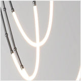 BAMDECOR Minimalistic Retro LED Minimalism Designer Lustre Hanging Lamps Slender-Shape LED Pendant Light (Black) - Front View