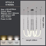 BAMDECOR Minimalistic Retro LED Minimalism Designer Lustre Hanging Lamps Slender-Shape LED Pendant Light (Black) - Top-Down View