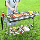 BBQ Grill Barbecue Set Charcoal Kabob Stove Portable Foldable Camping Picnic - Front View