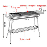 BBQ Grill Barbecue Set Charcoal Kabob Stove Portable Foldable Camping Picnic - Top-Down View